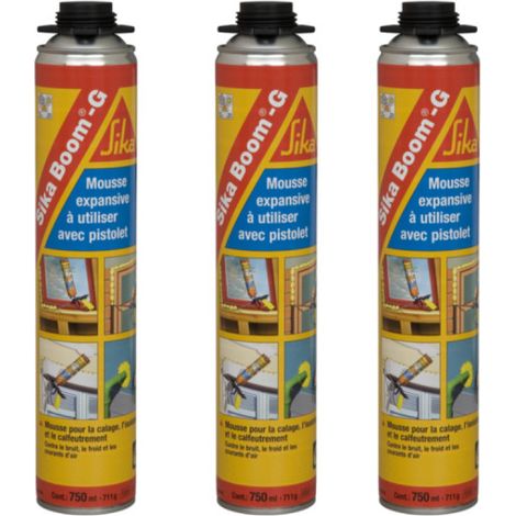 Set di 3 schiume espandenti estrudibili - SIKA Boom G - Beige - 750ml