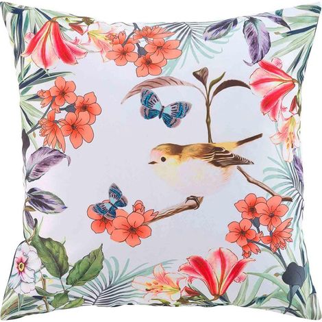 Coussin en tissu avec imprimé féérie - Blanc - 50 x 50 cm - Livraison gratuite (1/4)