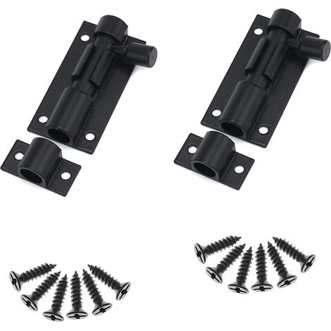 Lot de 2 Verrous Coulissants en Alliage d’Aluminium pour Portes Intérieures, Jardin, Maison (HANSHILAI, 5 cm) (1/5)