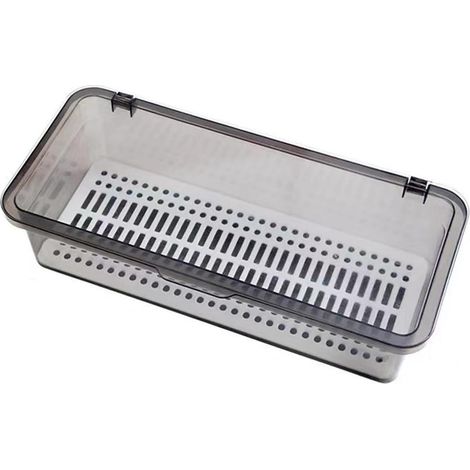 Boîte De Rangement Pour Couverts - Égouttoir Intégré - 27 x 12 x 7 cm - En Polypropylène PP - Pour Cuisine Bureau - 1 Pièce (1/5)