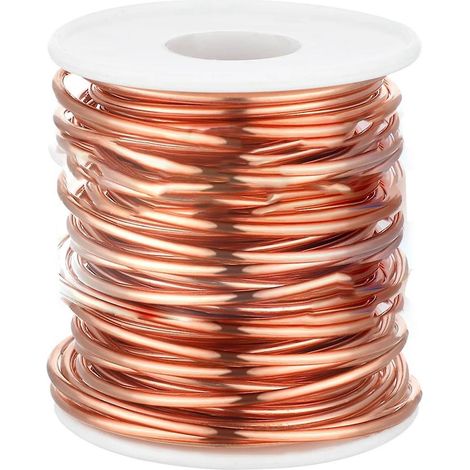 Fil de cuivre souple pour électroculture de plantes, fil de cuivre pur nu, bobine de 454 g (1 lb), calibre 24, diamètre 0,5 mm (0,020 pouce). (1/5)