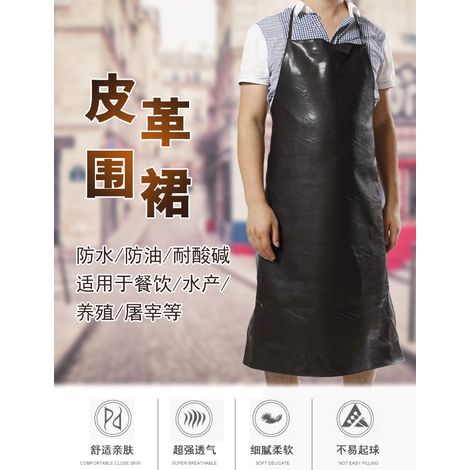 Tablier de cuisine en cuir [Tablier] + [Pu] + [100cm] + [Anti-taches sans manches]