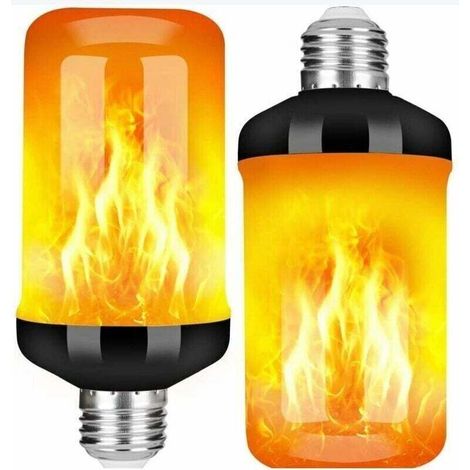 Ampoule LED, lot de 2, E27, effet flamme LED, 5 W