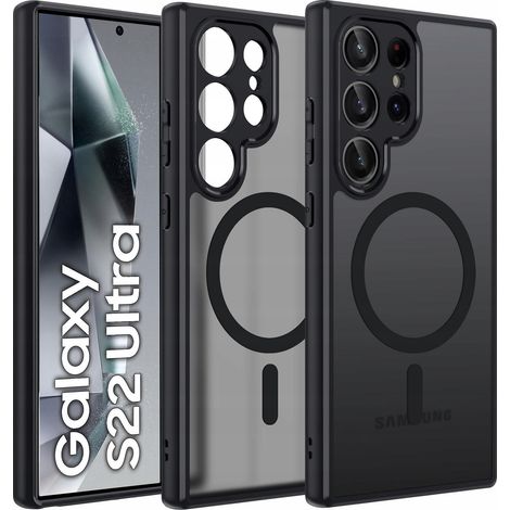 Schwarze, matte Schutzhülle mit MagSafe-Funktion für Samsung S22 Ultra (1/5)