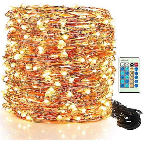 Guirlanda luminosa LED da 3 m con 300 diodi, illuminazione magica esterna per alberi e giardini, intensità regolabile, certificazione UL, luce calda