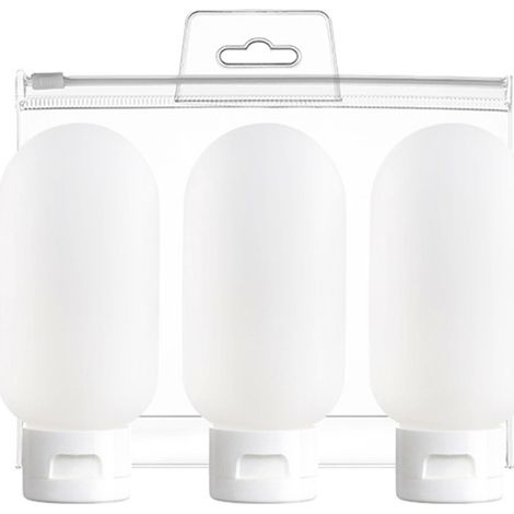 Auslaufsichere, transparente 180-ml-Reiseflaschen aus PE – 3 BPA-freie Flaschen mit großer Öffnung für Toilettenartikel (1/5)