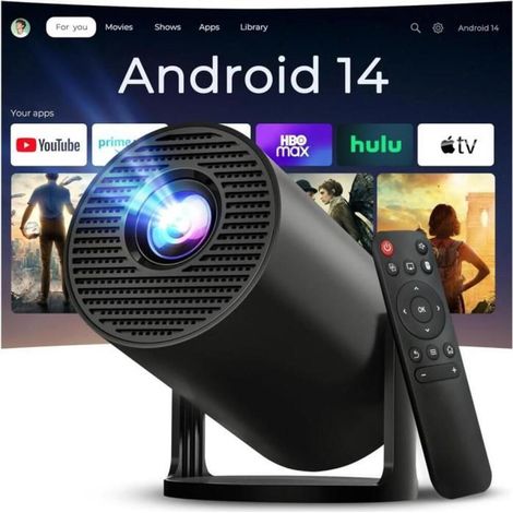 Vidéoprojecteur avec Wi-FI 6 & Bluetooth 5.4- Apps intégrées Supporte 4K Full HD Mini Video Projecteur- 2026 Upgraded Projector