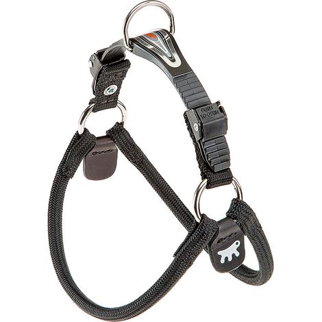 Ferplast AGILA SPORT Pettorina ergonomica per cani in cordino di nylon. Chiusura a microregolazione. Vari colori e misure.. Variante 3 - Misure: A=B 42-50 cm Ø 8 mm - Nero (1/5)