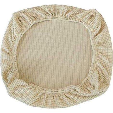 2 fundas elásticas de spandex para sillas, lavables, ideales para sillas de oficina, comedor, bar, bodas, fiestas y decoración (Beige) - Crezuo