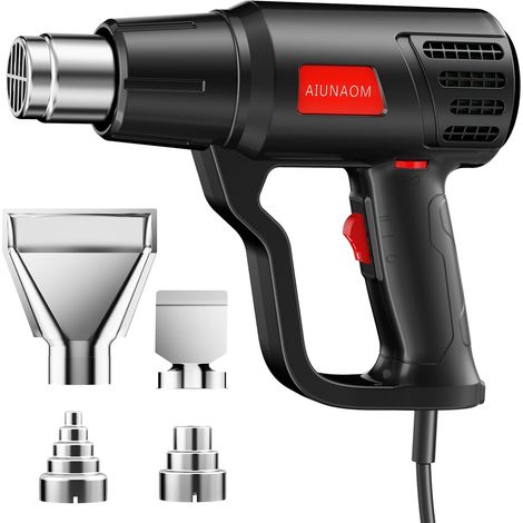 2000W Décapeurs Thermiques 50℃650℃ Pistolet à Air Chaud Contrôle de Température Sans Paliers + 2 Débit d'air Protection Contre Les Surcharges Adapté au Chauffage, Au Dégivrage et à La Soudure (1/5)
