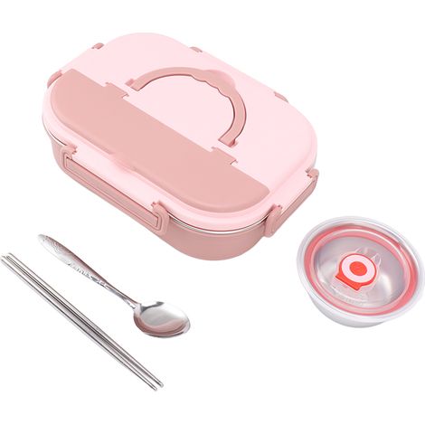 Boîte repas isotherme en acier inoxydable 4 compartiments, antirouille et anticorrosion, bento portable pour enfants et adultes (1/5)