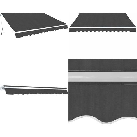 Auvent pliable manuel 350 cm Anthracite - Auvent mural - Auvent anthracite (1/5)