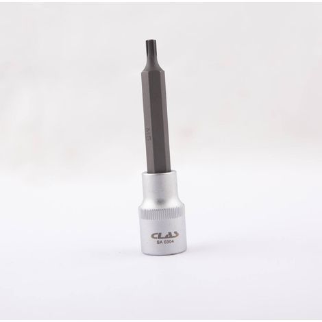 Douille embout ribe M5 L.100mm 1/2'' CrV - SA 0304 - CLAS Equipements (1/2)