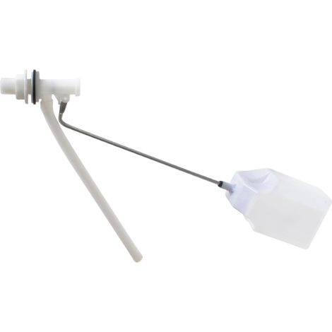 Robinet flotteur à levier pour chasse d'eau – Alimentation latérale – Flotteur en plastique – Tige métal 18 cm – Embout 3/8 – Galedo