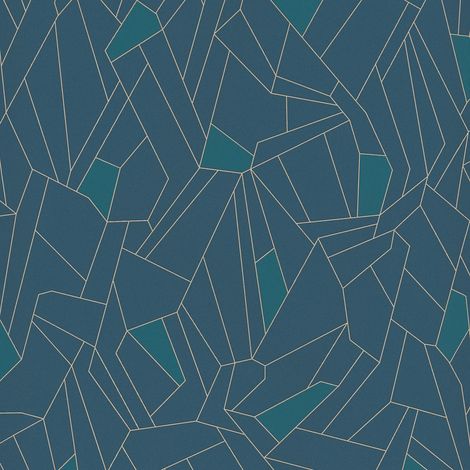 Papiers peints motif tapisserie salon papier peint chambre cuisine | Papier peint original vert | Tapisserie géométrique tendance - 10,05 x 0,53 m (1/5)