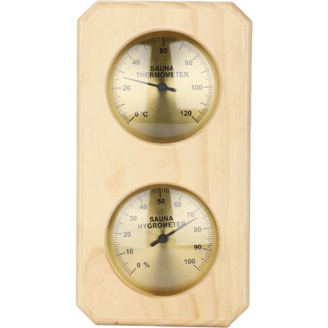 Ce thermomètre et hygromètre 2 en 1 pour sauna est fabriqué en bois et convient à une utilisation en intérieur dans les hôtels ou les saunas. Il est facile à installer et à utiliser.