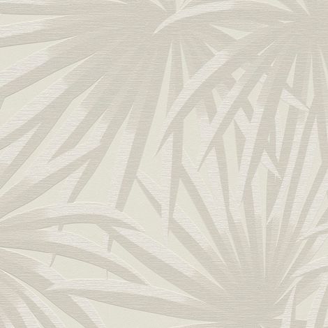 Papel pintado naturaleza Profhome 393381 papel pintado no tejido texturado con ornamentos florales mate crema gris-claro 5,33 m2