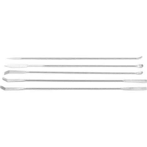 Ensemble de 5 cuillères de laboratoire en acier inoxydable à double extrémité, mini-cuillères à médicaments antirouille pour expériences (1/5)