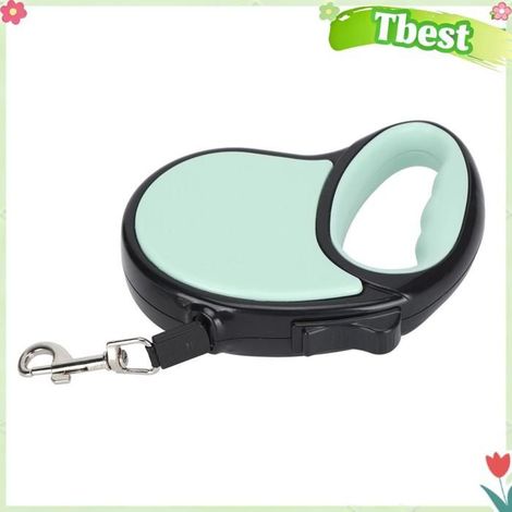 Tbest Sangle rétractable pour chien 3/5M Laisse Rétractable Pour Chien Avec Poignée Antidérapante animalerie collier Vert 3 mètres (1/5)