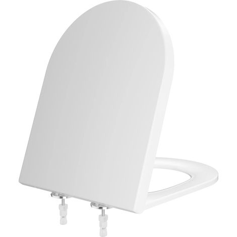 Asiento de inodoro, diseño ergonómico, mecanismo de cierre suave, blanco, blanco (1/2)