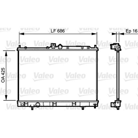 Radiateur, refroidissement du moteur Valeo 735201 MITSUBISHI MR993742