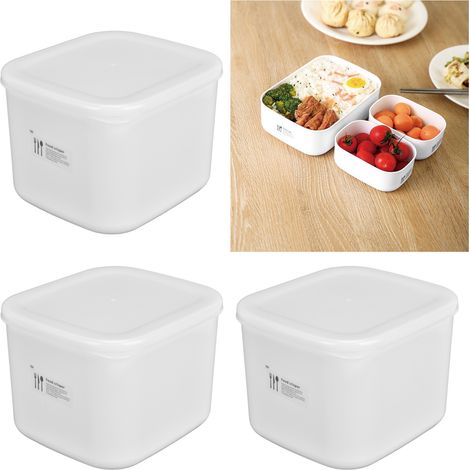 Ensemble de 3 pièces, compatible réfrigérateur et micro-ondes, boîte à lunch/bento, récipient de conservation des aliments, 1000 ml (1/5)