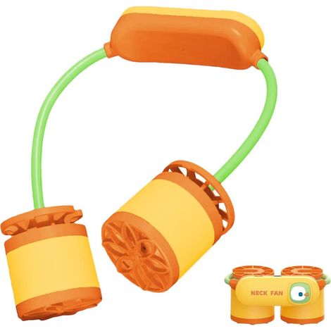 JSSEVN - Ventilador de cuello portátil con aire acondicionado – Recargable, con pantalla LED  Pequeño, doble cabezal, silencioso, 3 velocidades (1/5)