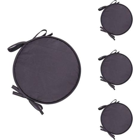 Lot de 4 coussins ronds galette de chaise 38 cm – Polyester doux – Forte élasticité – Non déformable – Confort optimal pour assise prolongée (1/5)