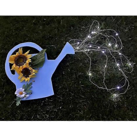 Arrosoir lumineux LED, décoration lumineuse pour la douche et le jardin, illumine votre jardin d'une douce lumière féérique (bleu). (1/2)