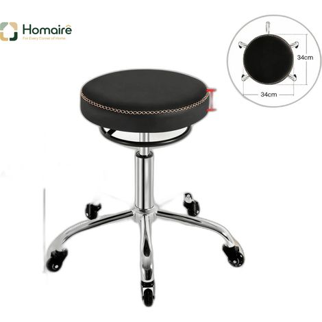 Bürostuhl aus schwarzem Metall und PU 49 x 49 x 58 cm HOMAIRE (1/5)