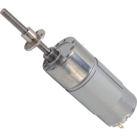 Moteur à engrenages JGB37-555 DC 24V, axe fileté M6x50mm, bride incluse, 22 tr/min, réducteur haute performance. (1/5)