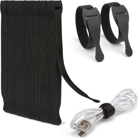Lot de 120 Serre Câble Réutilisables en Nylon, [200 MM x 12 MM] Attaches de Câble Réglables à Crochet et Boucle, Gestion des Câbles pour Bureau, Maison, Jardin et autres (1/4)