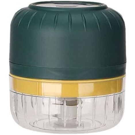 Elektrischer Mini-Fleischwolf mit USB-Anschluss (100 ml) – Knoblauchpresse – Gemüseschneider – Küchenzerkleinerer – Grün, 18,8 x 18,8 x 9,5 cm (1/5)
