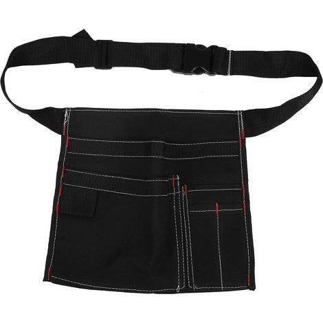 Ceinture porte-outils en toile avec poche de rangement, fermeture sécurisée à boucle, idéale pour menuisier, électricien, bricoleur. (1/5)