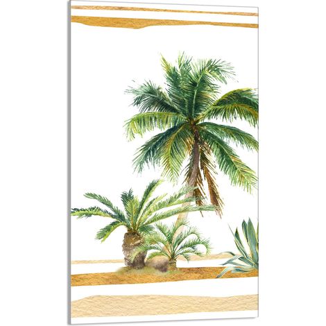 TAGLIERE IN VETRO 30x52 Palme (1/5)