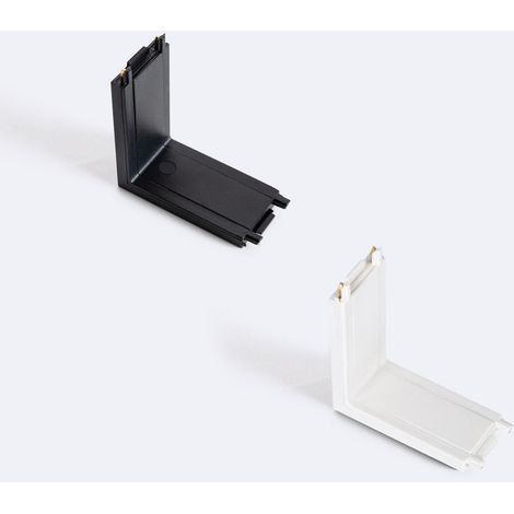 Conector Tipo L Vertical para Carril Magnético 25mm SuperSlim 48V Superficie Negro