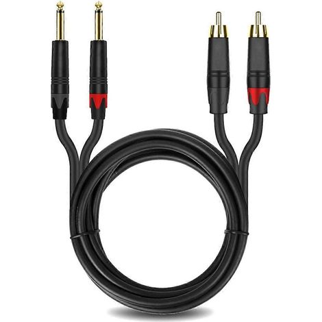 Câble audio HiFi stéréo 6,35 mm vers 2 câbles en Y, adaptateur TRS 6,35 mm vers double signal pour amplificateur/mixeur (1/5)