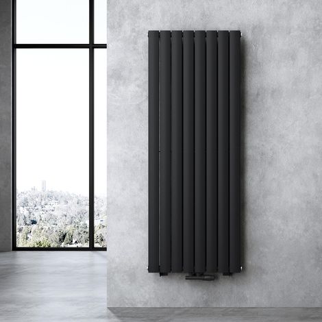 doporro Calefacción de baño 160x61cm Radiador de panel antracita para conexión central vertical de una capa