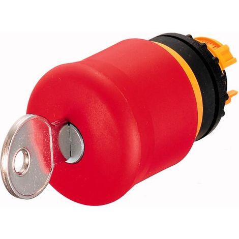 Bouton d'arrêt d'urgence D 38mm déverrouillé par clé serrure 000104826 EATON M22-PVS-SA()-
