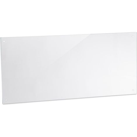 Crédence de cuisine transparente protection murale 90 x 40 cm finition moderne en verre clair (1/4)