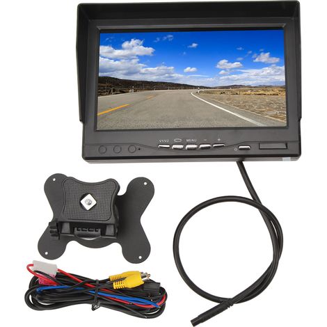 Écran de surveillance de recul 7 pouces IPS PAL NTSC DC 9-35V - Kit de rétrovision pour camion, remorque, camping-car, pick-up avec entrée RCA (1/5)