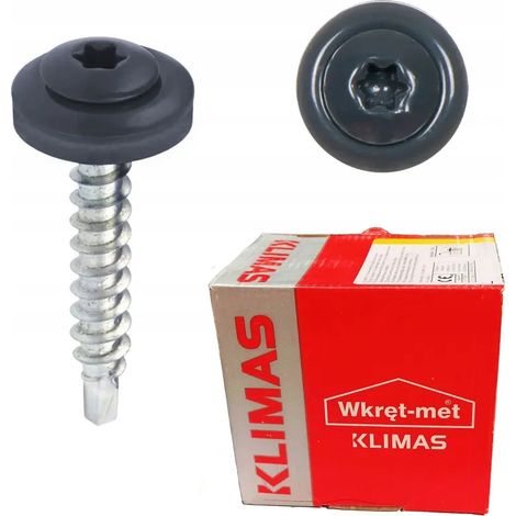 Vis Autoperceuses De Bardage Klimas WDD, 4.8 x 35 mm, RAL 7016, Empreinte Torx, Boîte 250 Pièces (1/5)