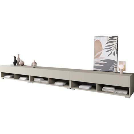 Meuble TV Sarasota 144, Cachemire, Le nombre de portes: 3, Nombre de tiroirs: 0, 300x30x33cm, LED: Disponible (1/5)