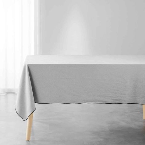 Nappe en Coton "Mistraline" 140x240cm Gris Chiné (1/4)
