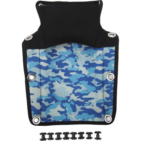 Coussin de plaque dorsale pour plongée technique, coussinet de support pour gilet stabilisateur BCD, compatible OMS et HOLLIS, couleur bleu camouflage.