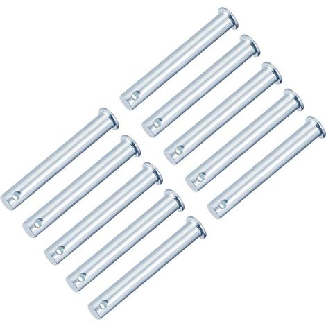 Goupilles trou unique 10mmx80mm Acier zingué tête plate 10 Pcs