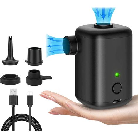 EASYCOMFORT Pompe Electrique 2 en 1 Gonfleur et Degonfleur Portable sans Fil USB Rechargeable, Mini Pompe à Air avec 4 Embouts pour Le Matelas,Camping Coussin,Bateau,Anneau de Natation (1/5)