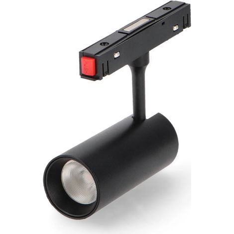 IluminaShop - Foco LED Negro 10W para Carril Magnetico Detail Chip Osram 48V Monofasico CRI 90 UGR 17 Serie Detail  Blanco Neutro 4000K (1/2)