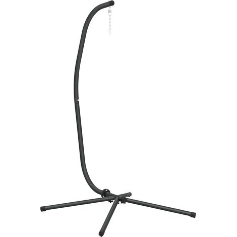 Supporto per sedia sospesa, supporto per sedile sospeso, struttura a C, carico massimo 150 kg, 128 x 105 x 205 cm, nero