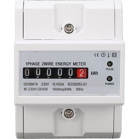 Compteur électrique monophasé domestique - Multimètre de puissance sur rail DIN, voltmètre de consommation